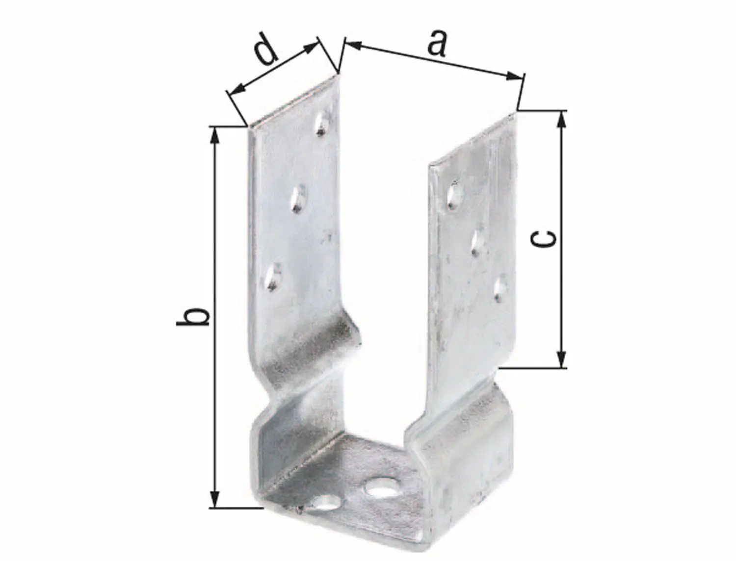 Support de poteau en forme de U à visser 150 x 70 x 60 mm Support de poteau en forme de U à visser 150 x 70 x 60 mm