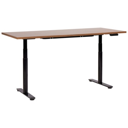 Beliani Schreibtisch Destinas höhenverstellbar Braun-Schwarz 180 x 80 cm Beliani Schreibtisch Destinas höhenverstellbar Braun-Schwarz 180 x 80 cm
