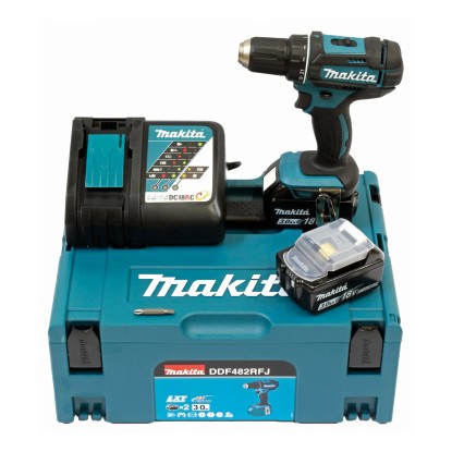 Makita Akku-Bohrschrauber DDF482RFJ 18 V inkl. 2 x 3 Ah Akkus und Koffer Makita Akku-Bohrschrauber DDF482RFJ 18 V inkl. 2 x 3 Ah Akkus und Koffer