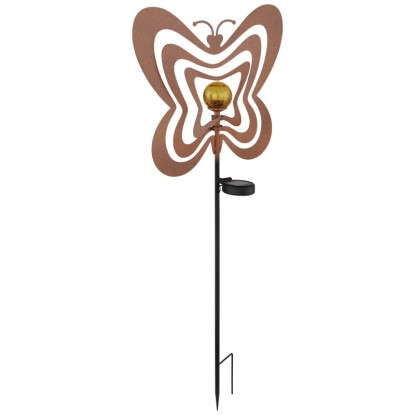 Globo LED Solarspies Schmetterling Metall Rost 83 cm Globo LED Solarspies Schmetterling Metall Rost 83 cm