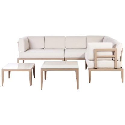 Beliani Lounge-Set Rima III Aluminium Hellbeige 3-tlg. Beliani Lounge-Set Rima III Aluminium Hellbeige 3-tlg.