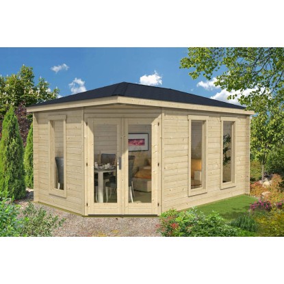 Alpholz Gartenhaus Lido-40 Walmdach 470 cm x 325 cm Hellbraun Alpholz Gartenhaus Lido-40 Walmdach 470 cm x 325 cm Hellbraun