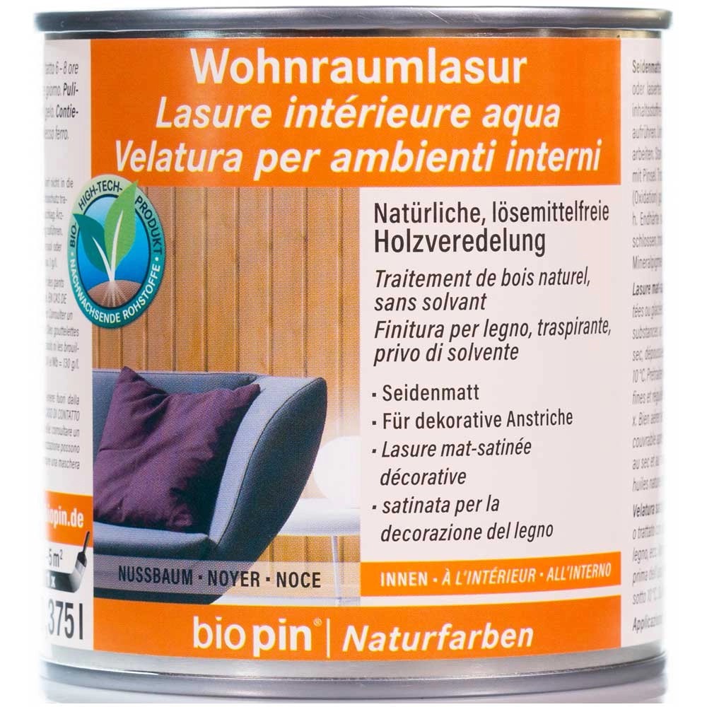 Biopin Wohnraumlasur Nussbaum 375 ml Biopin Wohnraumlasur Nussbaum 375 ml
