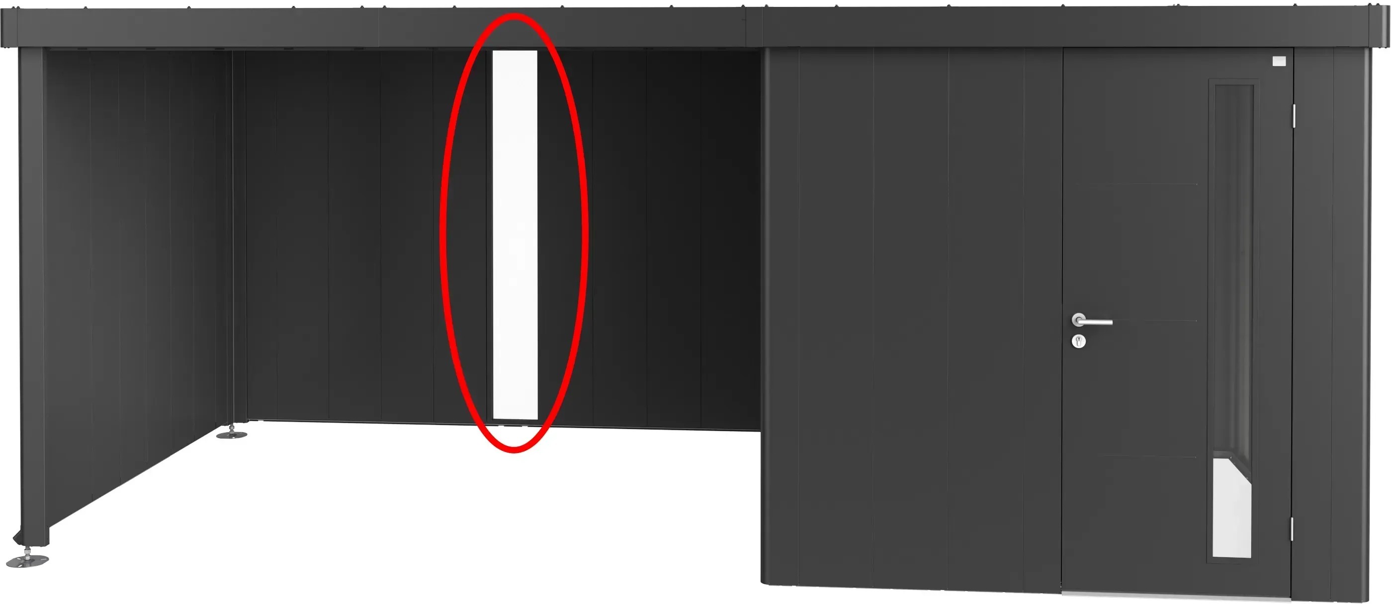 Pannello luminoso per tetto laterale per casetta attrezzi Neo Grigio scuro met. Pannello luminoso per tetto laterale per casetta attrezzi Neo Grigio scuro met.