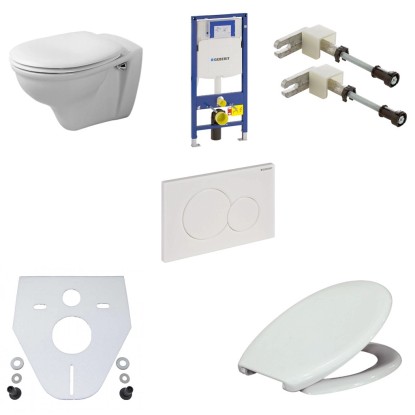 Geberit WC-Anlage Duofix komplett Unterputz wandhängend Weiss Geberit WC-Anlage Duofix komplett Unterputz wandhängend Weiss