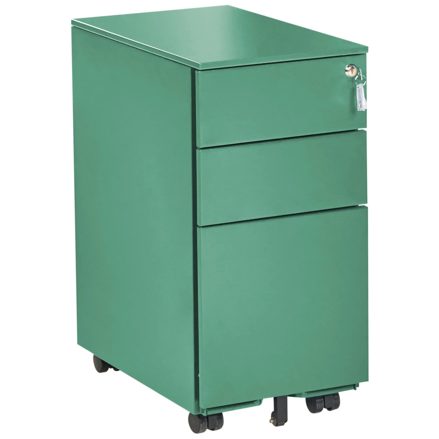 Beliani Armoire de bureau Bolsena avec roulettes verte 60 x 30 x 45 cm Beliani Armoire de bureau Bolsena avec roulettes verte 60 x 30 x 45 cm