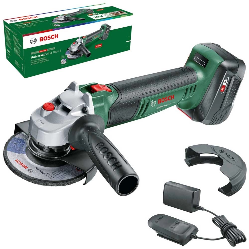 Bosch Akku Winkelschleifer UniversalGrind 18V 75 4 Ah Ø 125 mm inkl