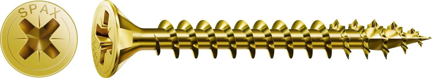 Spax Pozi acciaio temprato Giallo 4 x 35 mm / 20 pz Spax Pozi acciaio temprato Giallo 4 x 35 mm / 20 pz