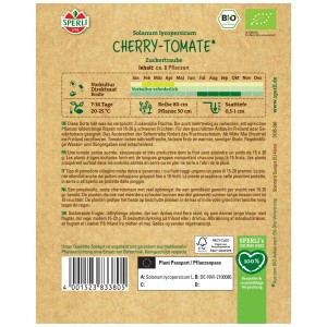 Sperli graines bio Tomate Cerise Zuckertraube pour env. 8 plants.