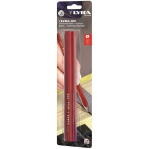 Lyra Zimmermannsbleistift 333, 2er-Pack, rot, für Holzmarkierungen.