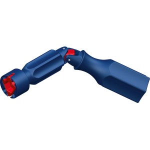 Chiave di montaggio universale baliv 19in1 per sedili WC e impianti sanitari, blu con adattatore rosso.