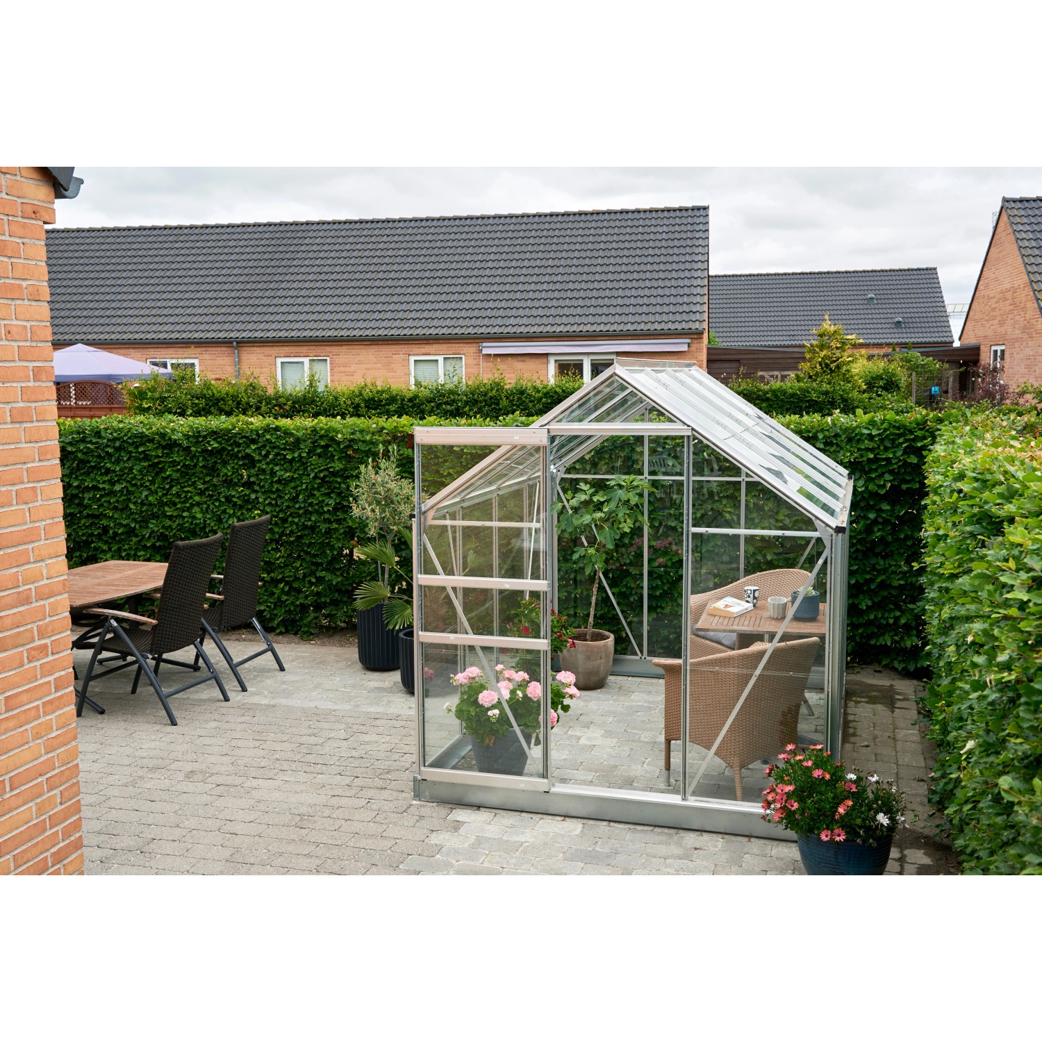 Halls Gewächshaus Popular 86 mit 3 mm Blankglas Alu 5 m² kaufen bei OBI
