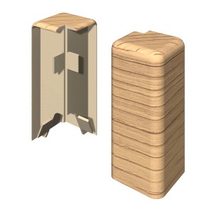 Angles extérieurs Egger Kubisch, 6 cm, chêne cappuccino, lot de 2 pour plinthes.