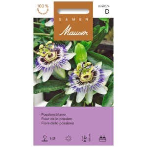 Graines de Passiflore bleue Mauser : Fleurs exotiques bleu clair.