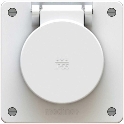 Steckdose Exo 1 x Typ25 IP55 Weiss Gr. 1 x 1