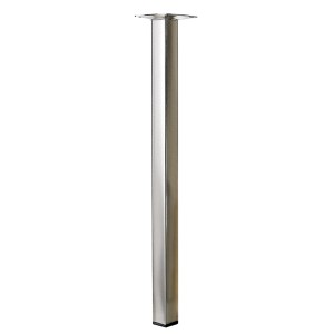Gamba per tavolo Hettich, 25x25x400 mm, effetto acciaio inox, quadrata.