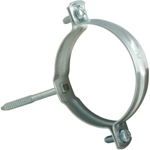 Collare per tubi HT Marley DN 75 con perno filettato per fissaggio tubi di scarico.