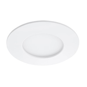 Spot encastrable LED blanc de forme ronde, 6W, adapté aux salons et aux pièces humides.