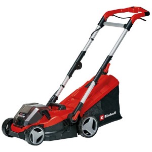 Tagliaerba a batteria Einhell Rasarro 36/34 con batteria e caricabatterie, rosso e nero.
