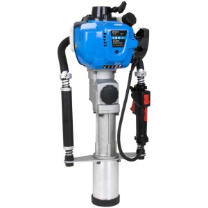 Enfonce-pieux Güde GPR 801 E pour travail du sol, design bleu et argent.