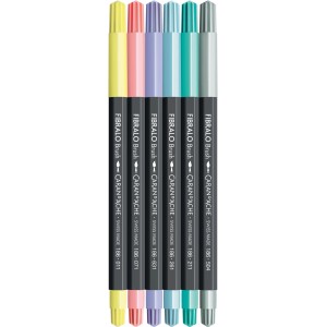 Caran d'Ache Fasermaler Fibralo Brush Pastel 6er-Set