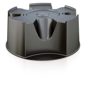 Base Waterform nera in plastica riciclata per serbatoi d'acqua piovana, Ø 51,2 cm, altezza 23 cm.