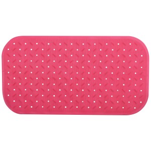 Tappetino antiscivolo per vasca da bagno MSV in gomma fucsia, 36x65 cm.
