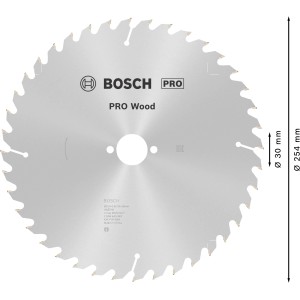 Lama per sega circolare Bosch Optiline Wood, diametro 254 mm, per tagli precisi nel legno.