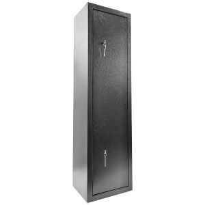 Armoire à fusils anthracite pour 7 armes longues, coffre-fort avec compartiment à munitions.