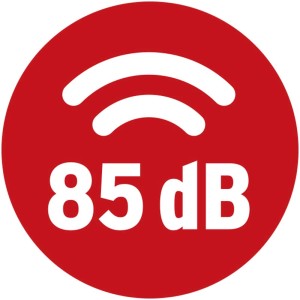 Symbole : Volume du détecteur de fumée 85 dB pour une protection incendie optimale.