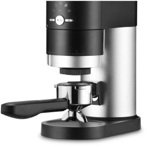 Macinacaffè Perfect Coffee Grinder con portafiltro inserito per macchine da caffè.