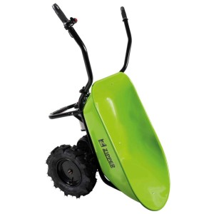 Carriola elettrica Zipper ZI-EWB260 con vasca da 100 l e batteria per giardino e edilizia.