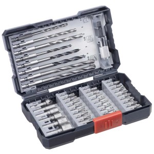 Set KWB di 39 pezzi di punte e trapani in L-Box, assortito con trapani, punte e bussole.