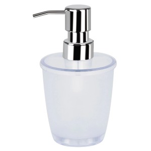 Spirella Dispenser sapone Toronto, trasparente in plastica con pompa cromata.