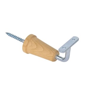 Support de main courante avec rosette en hêtre, lot de 2 accessoires pour main courante.