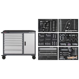 Servante d'atelier Kraftwerk BT1100 avec 7 tiroirs et assortiment d'outils.