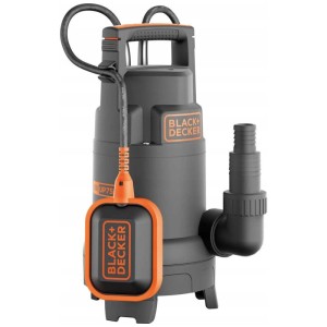 Pompe à eau Black+Decker BXUP750PTE, 750 W, noir et orange, avec interrupteur à flotteur.