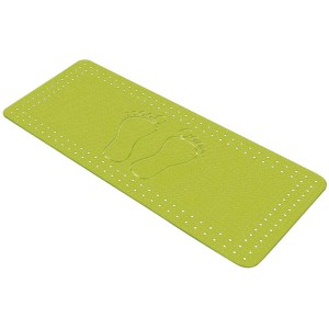 Tappetino per vasca Kleine Wolke Foot, verde kiwi, 36x72 cm, con impronte e superficie antiscivolo.