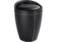 Wenko Badhocker Candy Lederoptik Kunststoff Schwarz