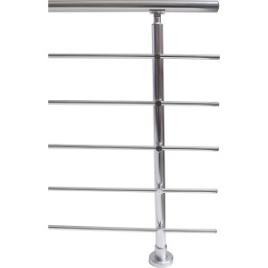 Kit de garde-corps Dieda en aluminium anodisé avec barreaux ronds horizontaux.