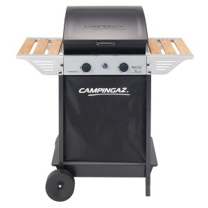 Campingaz Xpert 100 LW barbecue a gas con tavolini laterali pieghevoli e 2 bruciatori.