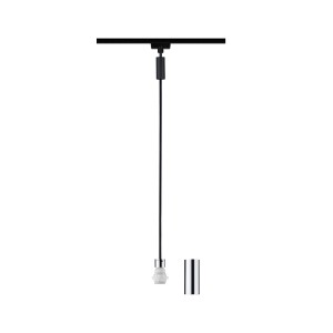 Suspension URail 2Easy noir/chrome pour systèmes de rails, max. 20W douille E27.
