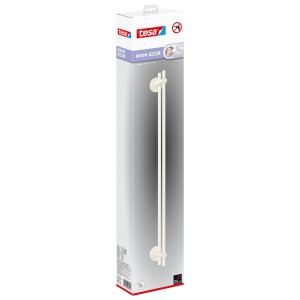 Verpackung der Tesa Moon White Badetuchstange, selbstklebend und rostfrei.