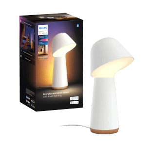 Philips Hue Twilight Tischleuchte, Weiß, mit Farbfunktion. Smarte LED Lampe für Nachttisch & Wohnraum.