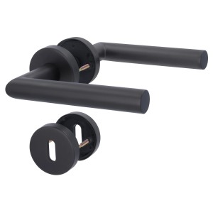 Alpertec Türbeschlag Fairl-R BB Edelstahl Gunmetal, Rosettengarnitur für Innentüren.