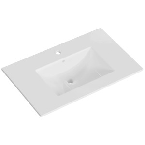Vasque Pelipal Quantum 07, céramique, blanc brillant, largeur 81 cm.