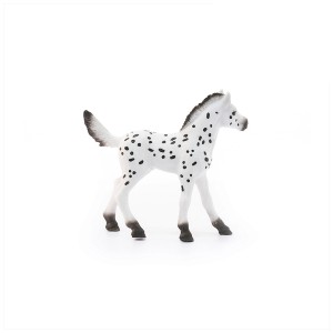 Statuetta Schleich puledro Knabstrupper con caratteristico mantello a macchie.