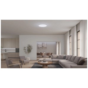 Philips Hue Datura LED-Deckenleuchte White & Color Ambiance in modernem Wohnraum.