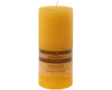 Candela a colonna effetto rustico Giallo / 150 x 68 mm