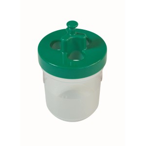 Trappola per lumache in plastica con coperchio verde per il controllo dei parassiti in giardino.